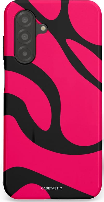 Casetastic hoesje geschikt voor Samsung Galaxy A26 - Dubbellaagse bescherming - Zwart Roze Mamba Golven - Fashion Case - Roze Zwart