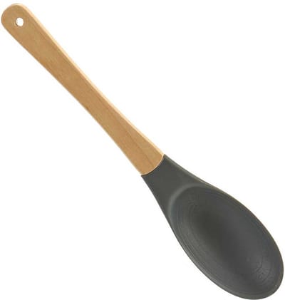 Arte R Kook/keuken gerei - opschep lepel - grijs/bruin - kunststof/hout - 35 cm