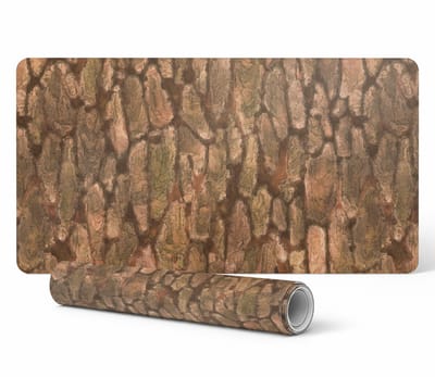 Elegante decoratieve bureauonderlegger van natuurlijke boomschors, 90x45 cm