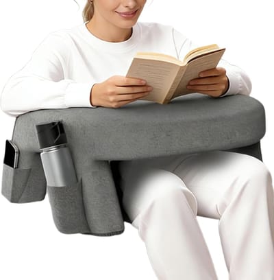 Leeslapkussen - Schootkussen Armsteun - Comfortabel Werken Lezen - Traagschuim Met Antislip - 57.6x29.5x53.8cm - Lichtgrijs