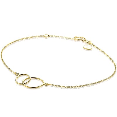 Zinzi Gold 14 karaat gouden armband open rondjes in elkaar ZGA115
