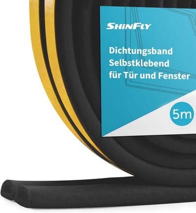 Tochtstrip Deuren - Isolatiestrip Raam - Huis Isoleren - Zelfklevend EPDM - 5 Meter Rol - Zwart