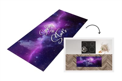 Keukenloper - Loper keuken - Quotes - 'Seeking the stars' - Spreuken - Sterren - 120x50 cm - Keukenloper vinyl