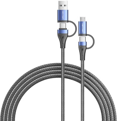 Vention 4In1 Usb 2.0-Kabel Voor Opladen En Gegevensoverdracht 1M Universeel