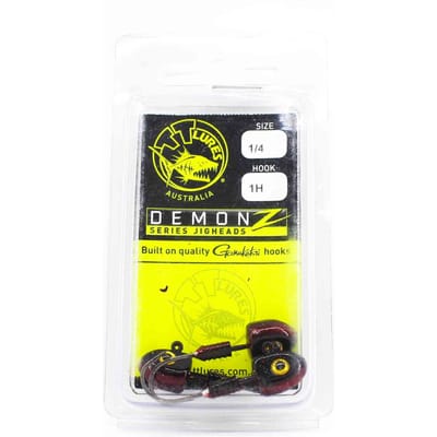 Tackle Tactics TT Demonz Jig Head 1/4 oz 1H 3/pack Rode Nachtmerrie (7730)