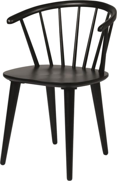 Rowico Home Carmen Houten Spijlenstoel Zwart - Eetkamerstoel - Hout - Scandinavisch