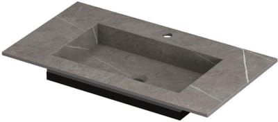 INK Post Wastafel Keramische Slab Envelop Bak met 1 Kraangat - 800x450x10 mm - Armani Grey Mat