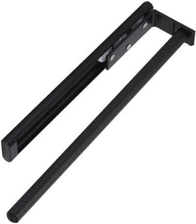 SOTECH Aluminium Handdoekrek TED 1-armig zwart mat (325 - 487 mm, uitschuifbaar, draaibaar) Telescopisch handdoekrek voor badkamer of keuken