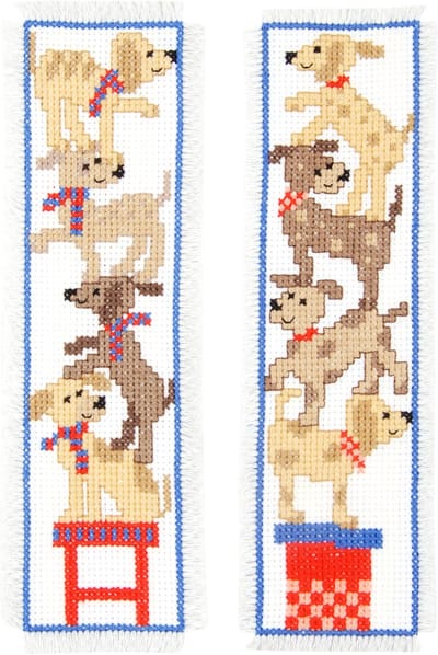 Vervaco - Telpakket kit - 6 x 20cm - Bladwijzer - Hondjes - set van 2 - PN-0150428
