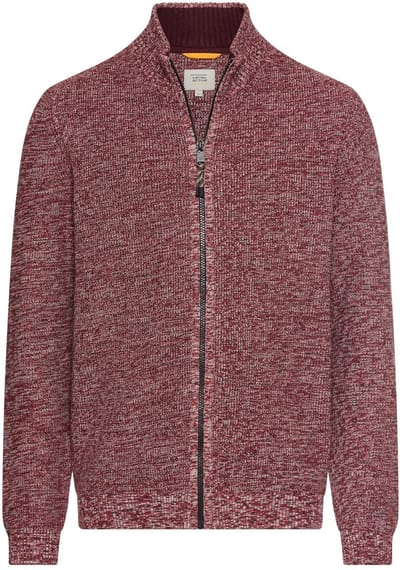 camel active Gebreide cardigan van een zachte katoenmix - Maat menswear-4XL - Amberrood