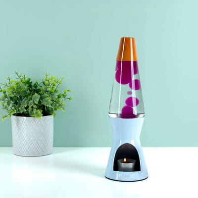 Waxinelicht Lavalamp - Blauw Met Roze Lava van Fisura