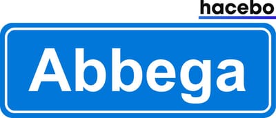 Hacebo - Plaatsnaam Sticker - 29x10 CM - Abbega sticker - Verkeersborden sticker - grappige cadeaus - Abbega