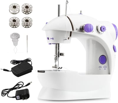 Mini Naaimachine - Draagbare Naaimachine voor Beginners - Dubbel Draad Dual Speed - Automatische Reisnaaimachine - Met Verlichting en Snijder - Ideaal Cadeau voor Kinderen en Volwassenen - Lichtgewicht en Compact