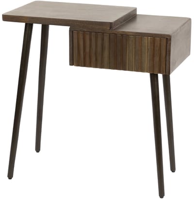 Giga Meubel Nachtkastje Carve Links - Bruin Acaciahout - 60x30x61cm