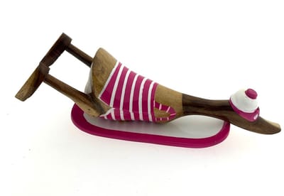 Houten eend Kiayo surfboard neon pink