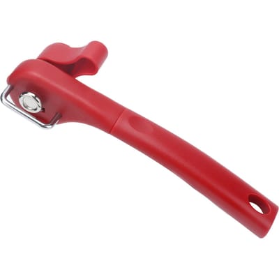 Ouvre-boîte manuel en acier inoxydable, poignée unique, ouverture latérale, sécurité, pour la maison et le camping, rouge