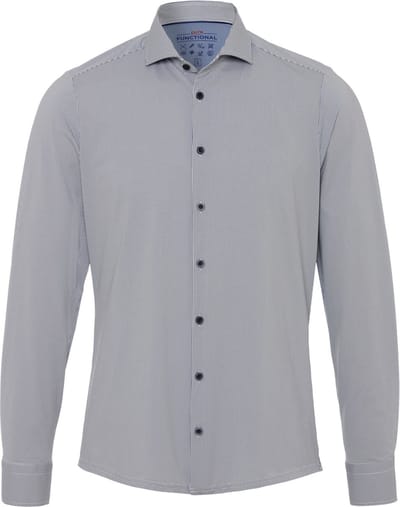 Pure The Functional Shirt Patroon Donkerblauw - Maat 39 - Heren - Overhemden Formeel