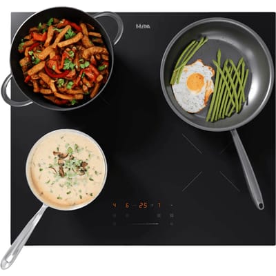 ETNA KIS159ZT - Inductiekookplaat (59 cm) - Plug & Cook - 10 kookstanden - Centrale slider - Kinderslot - 4 timers - Boostfunctie
