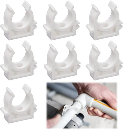 Dailygoods - Klemklemmen Set - 120 stuks - Compact en veelzijdig - Wit - PVC-buisklem - Ideaal voor leidingen en verwarmingssystemen - Geschikt voor e...