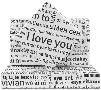 Dailygoods- Inpakpapier Valentijnsdag - Cadeaupapier Verjaardag - Inpakpapier Kinderen - Inpakpapier Rollen - 4 Vellen 50 x 70 cm - Geschikt voor Volwassenen en Kinderen