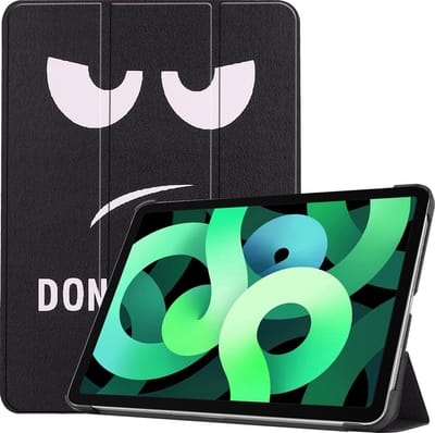 Hoes - Geschikt voor Apple iPad Air 4 (2020) - 10.9 inch - 4e Generatie - Dun & Stevig - Trifold Bookcase - Hard Cover - Hardcover Book Case - Tablet Hoesje - Don't Touch Me