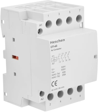 Allecto - Huishoudelijke wisselstroombeveiliging - Schakelapparaat - Betrouwbaar en duurzaam - 4-polig - 63A - Geschikt voor elektrische verbruiker...