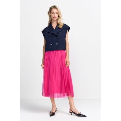Rich & Royal Tulle Plisse Skirt Raspberry Pink Size: 34 | Midi Skirts Outlet | Dames | Roze