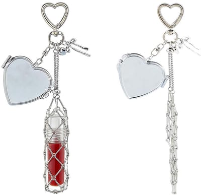 Dailygoods- Lippenstift Houder - Sleutelhanger Set - Hartvormige Hanger - Hartspiegel - Duurzaam Legeringsmateriaal - Schattig Ontwerp