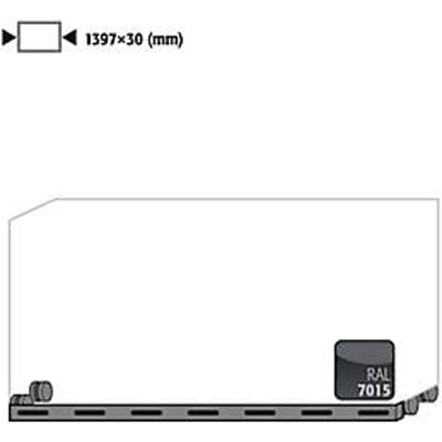Wielen met sokkel voor asecos veiligheids- en zuur- en alkalikasten, plaatstaal, leigrijs, B 1397 x H 30 mm
