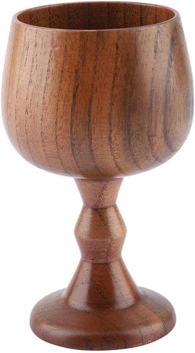 Dailygoods - Houten Wijnglas en Koffiekop - Natuurlijke Massieve Houten Beker