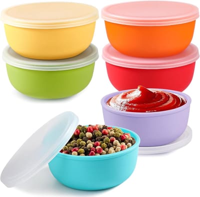 Set van 6 Siliconen Pinch Bowls - Kleine Multifunctionele Kommetjes voor Koken en Serveren