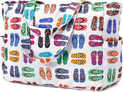 Strandtas Grote Tote - Dames Handtas - Familie Uitjes - Tijdloze Stijl - XXL Formaat - Gestreept