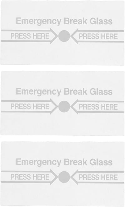 Glasbreukschakelaar Afdekking - Noodalarm paneel - Brandbeveiliging activeren - Versterkt veiligheidsglas - 4x7x0.1 cm - Transparant