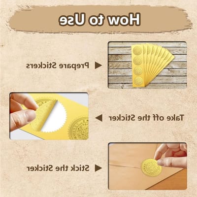 Gouden Folie Stickers voor Kerst en Feestdagen - 100 Stuks Zelfklevende Stempels voor Cadeau Decoratie, Enveloppen en Uitnodigingen, 5cm Groot