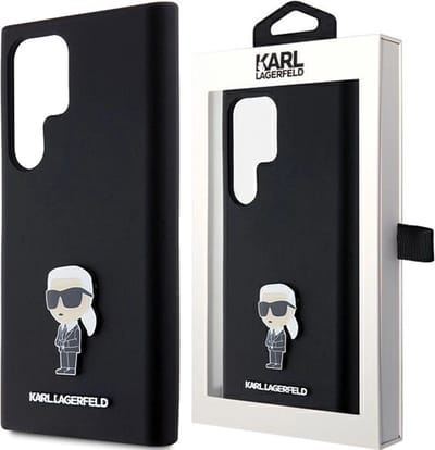 Karl Lagerfeld Silicone Ikonik Metal Pin case for Samsung Galaxy S23 Ultra - black