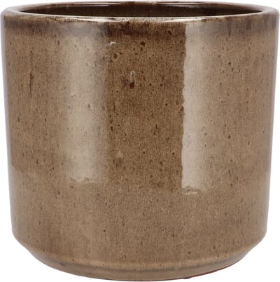DK Design Bloempot model Brown Glaze - taupe - D21 x H24 cm - glanzend