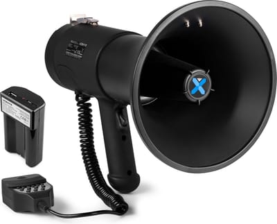 Vonyx MEG075 megafoon set met lithium-ion accu - 75W Megafoon met sirene en Bluetooth - Zwart