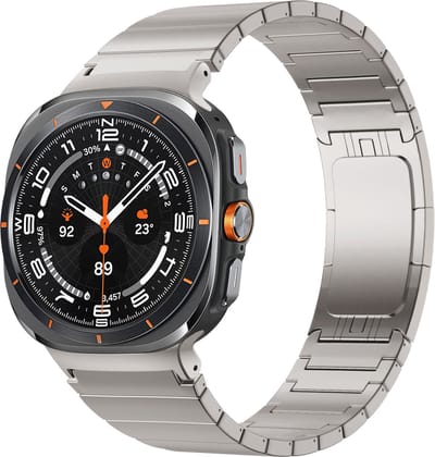Bandz Titanium band ‘One Bead’ - geschikt voor Samsung Galaxy Watch Ultra 2 (2026) / Ultra (2024/2025) - inclusief horloge inkort set (titanium grijs)