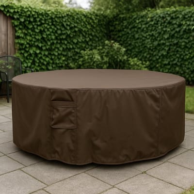 Tuinsethoes rond 600D Luxe Donker Bruin - ø120 x 68
