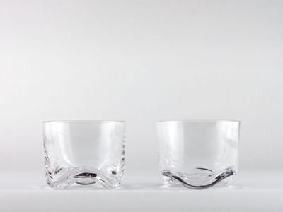 2 WAVE Whisky Glazen set 6 cm hoog 200 ml Dutch Design Maarten Baptist Loodvrij Kristalglas whiskey glas cadeau whiskeyglazen