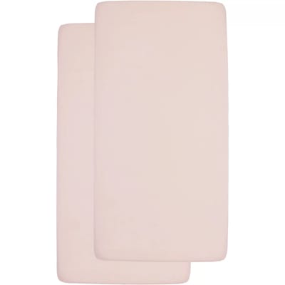 Meyco Baby Uni hoeslaken wieg - 2-pack - soft pink - 40x80/90cm