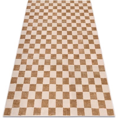 Kleden Rugsx Tapijt AURA EB112 beige - Schaakbord, structureel, 80x150 cm