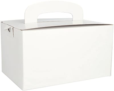 Lunch Boxen, Papstar 12,5 cm x 15,5 cm x 22,5 cm wit met handvaten | Doggybagg | per 20 stuks