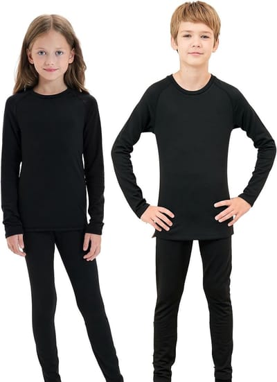 Thermisch Ondergoed voor Kinderen - Functioneel Ski Ondergoed Set voor Jongens en Meisjes - Ademend en Warm Sportondergoed voor Skiën en Voetbalactiviteiten