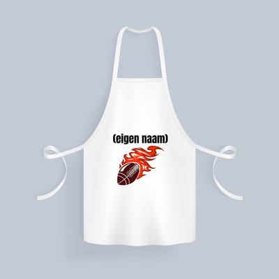 Akyol - rugbybal vuur met eigen naam Keukenschort - Rugby - atleten - iemand die houdt van rugby - verjaardag - cadeau - kado - 82 bij 71 cm
