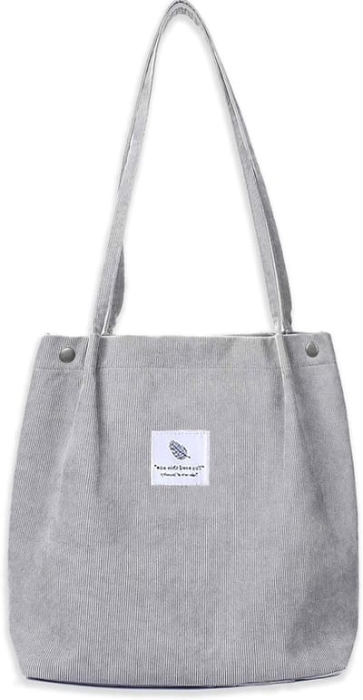 Grote Schoudertas voor Dames van Corduroy - Ideaal als Strandtas, Crossbody Tas of Shopper voor Werk en School