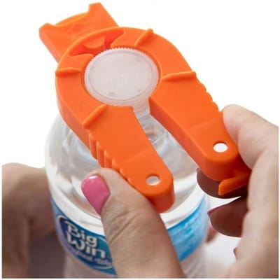 Fonction décapsuleur, Convient aux personnes ayant une faible force dans les mains Bouchon de bouteille d'eau en plastique, Ouvre-bouchon de canette avec languette à tirer, Solid Color orange