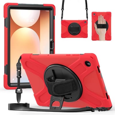 Coverup Tablethoes geschikt voor Samsung Galaxy Tab A11 Plus Hoesje - Heavy Duty Case met Schouderstrap - Rood