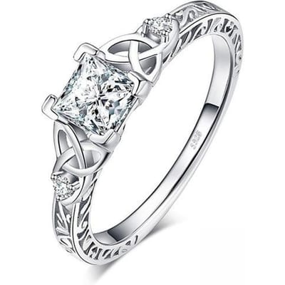 Leveringsstijl Europese en Amerikaanse Mode Verlovingsringen Ingelegd met Zirkonia Verguld Platina Sieraden 12 white