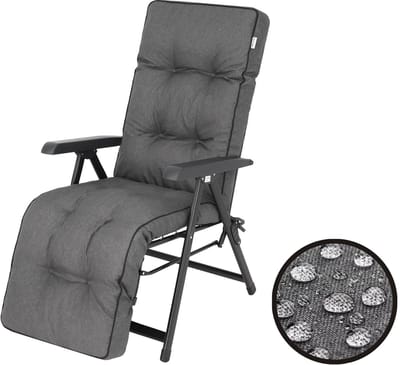 Hobbygarden Tuinkussen Ilona Antraciet voor hoge rug tuinstoelen - Waterafstotend - UV bestendig